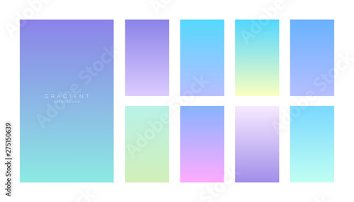 Gradients collection. Smartphone screens with soft colors.