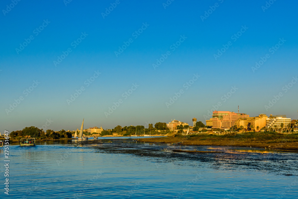 View of the Nile river in Luxor, Egypt