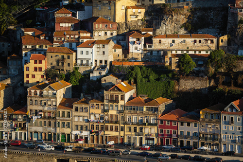 Fototapeta Naklejka Na Ścianę i Meble -  View of the Douro river embankment in Porto, Portugal.
