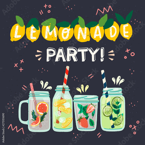 Lemonade party clipart