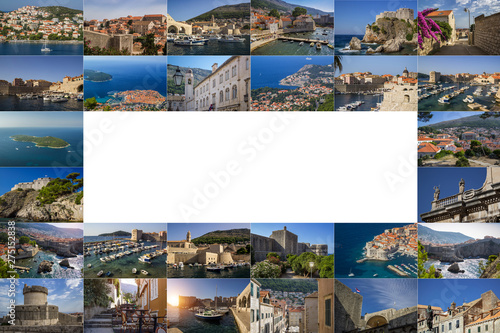 A collage of photos of the city of Dubrovnik. Croatia.