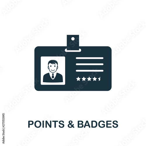 Points and Badges vector icon symbol. Creative sign from gamification icons collection. Filled flat Points and Badges icon for computer and mobile