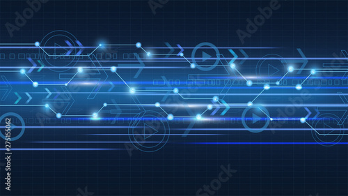 Laser blue glow vector abstract background.  Arrows motion light blinking. Light energy stream. Power neon flicking flow of high speed particles, space shine science or high tech poster, banner.