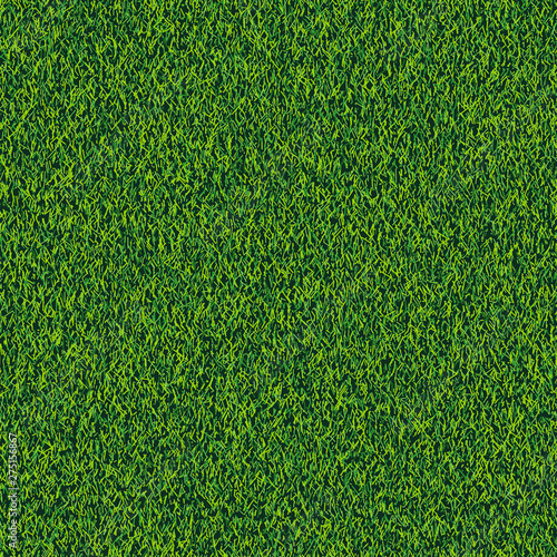Grass seamless realistic texture. Green lawn, field or meadow vector background. Summer or spring nature illustration