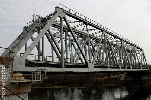 Railway old bridge over the river © Dzmitry