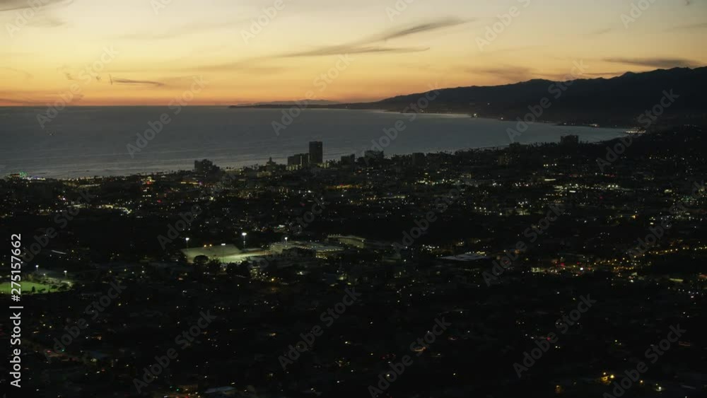 Aerial sunset view Santa Monica Bay Los Angeles Aerial sunset view Santa Monica Bay Los Angeles