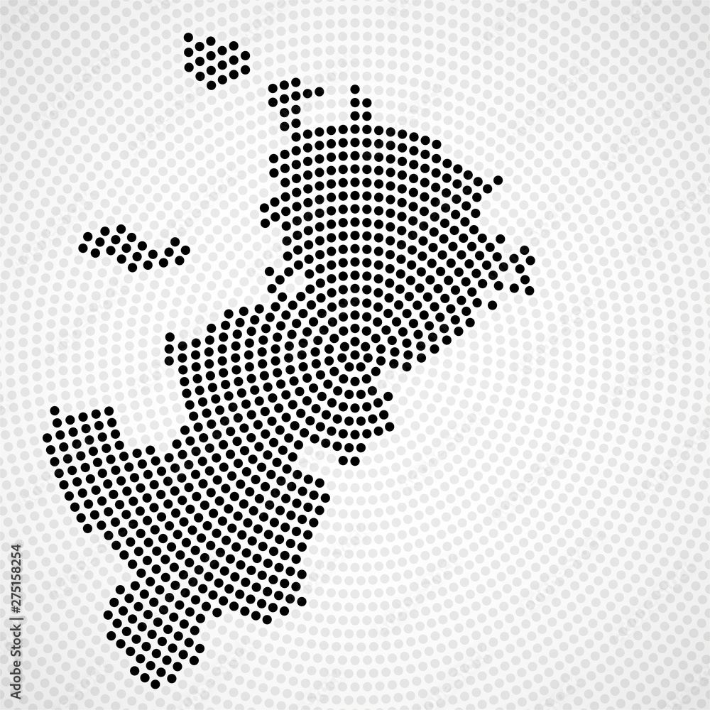 Abstract map Moscow of radial dots, halftone concept. Vector illustration, eps 10