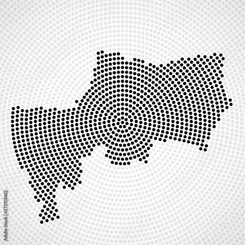 Abstract map Bangkok of radial dots, halftone concept. Vector illustration, eps 10