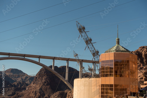 hoover dam on lake mead in nevada and arizona stateline