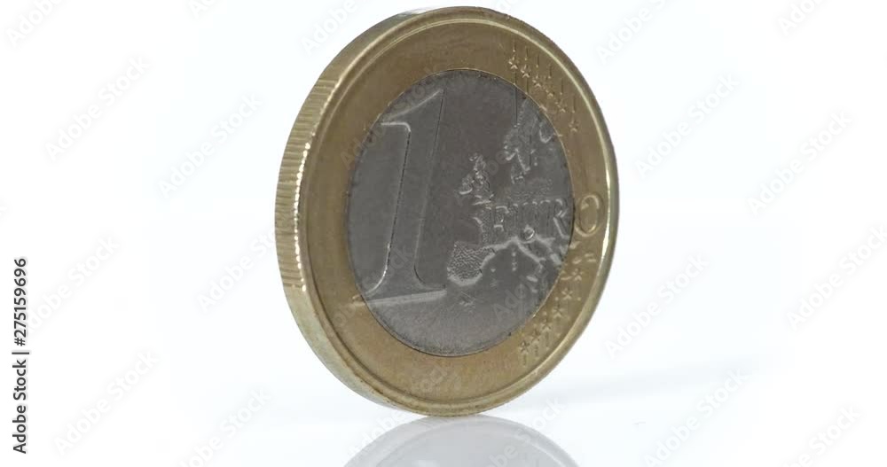 4K - Euro coin rotate on white background 4K - Euro coin rotate on white background
