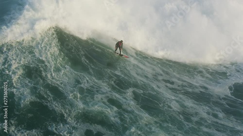 Aerial surfer big wave surf competition Mavericks America photo