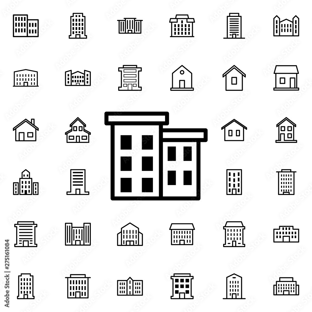 Residential building icon. Universal set of buildings for website design and development, app development