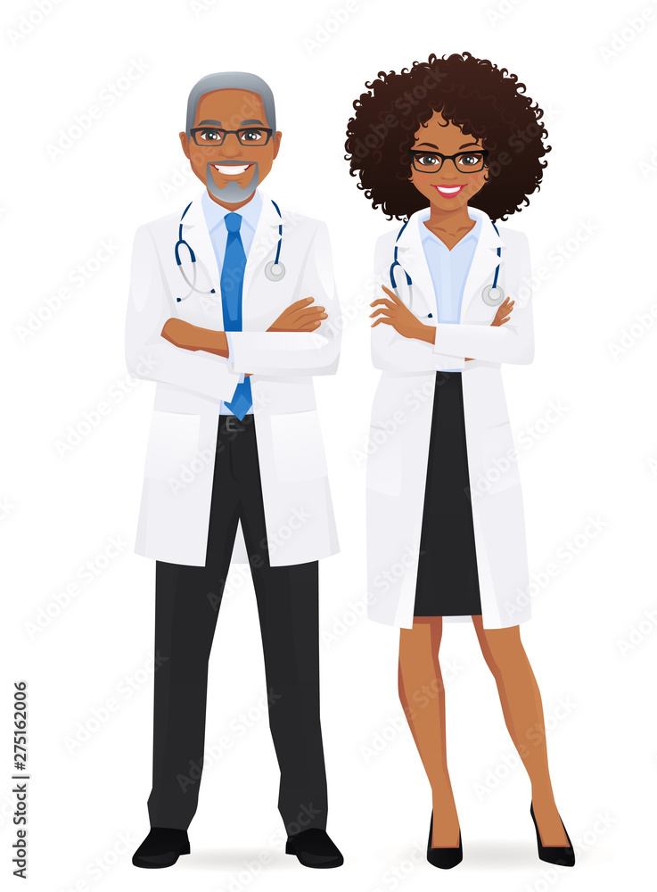 Male and female doctor isolated. Man and woman profession characters vector illustration Male and female doctor isolated. Man and woman profession characters vector illustration