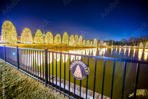 Outdoor christmas decorations at christmas town usa photo