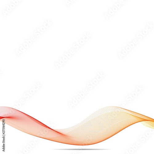 abstract red line orange wave yellow band on white background. vector illustration