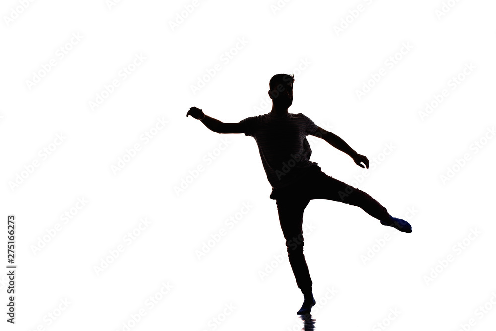 Cool young breakdancer isolated on white background