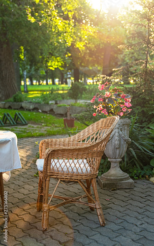 Chair of a restaurant in wa...