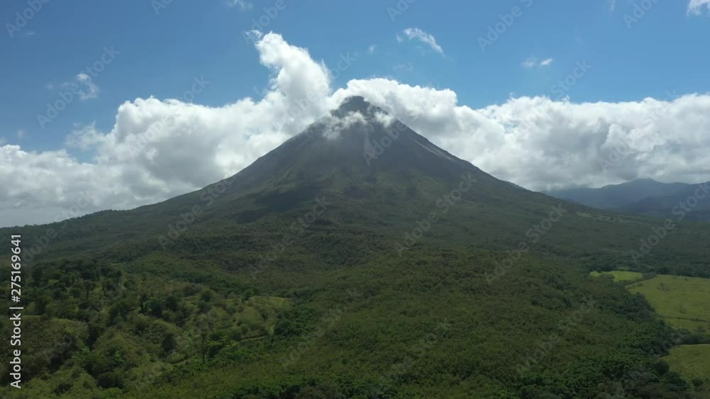 Aerial Drone View of Arenal Volcano over the tropical rainforest Aerial Drone View of Arenal Volcano over the tropical rainforest