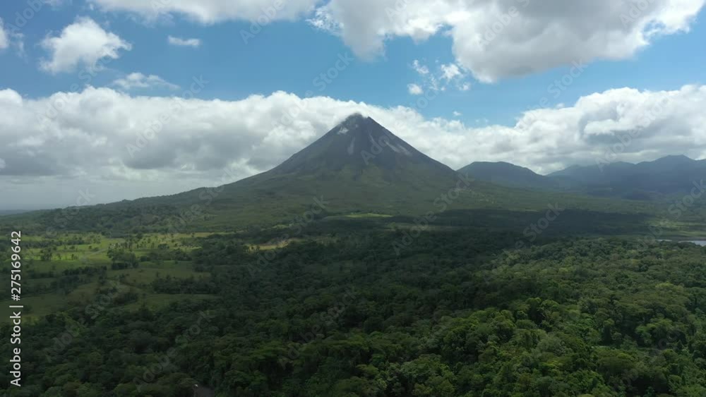 Aerial Drone View of Arenal Volcano over the tropical rainforest Aerial Drone View of Arenal Volcano over the tropical rainforest