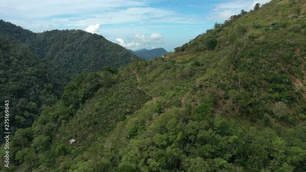 Aerial Drone view over tropical rainforest and mountains Aerial Drone view over tropical rainforest and mountains
