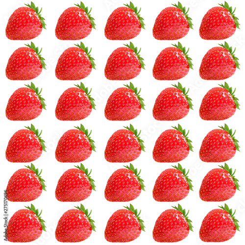 Flat lay composition with strawberry berry on a white background