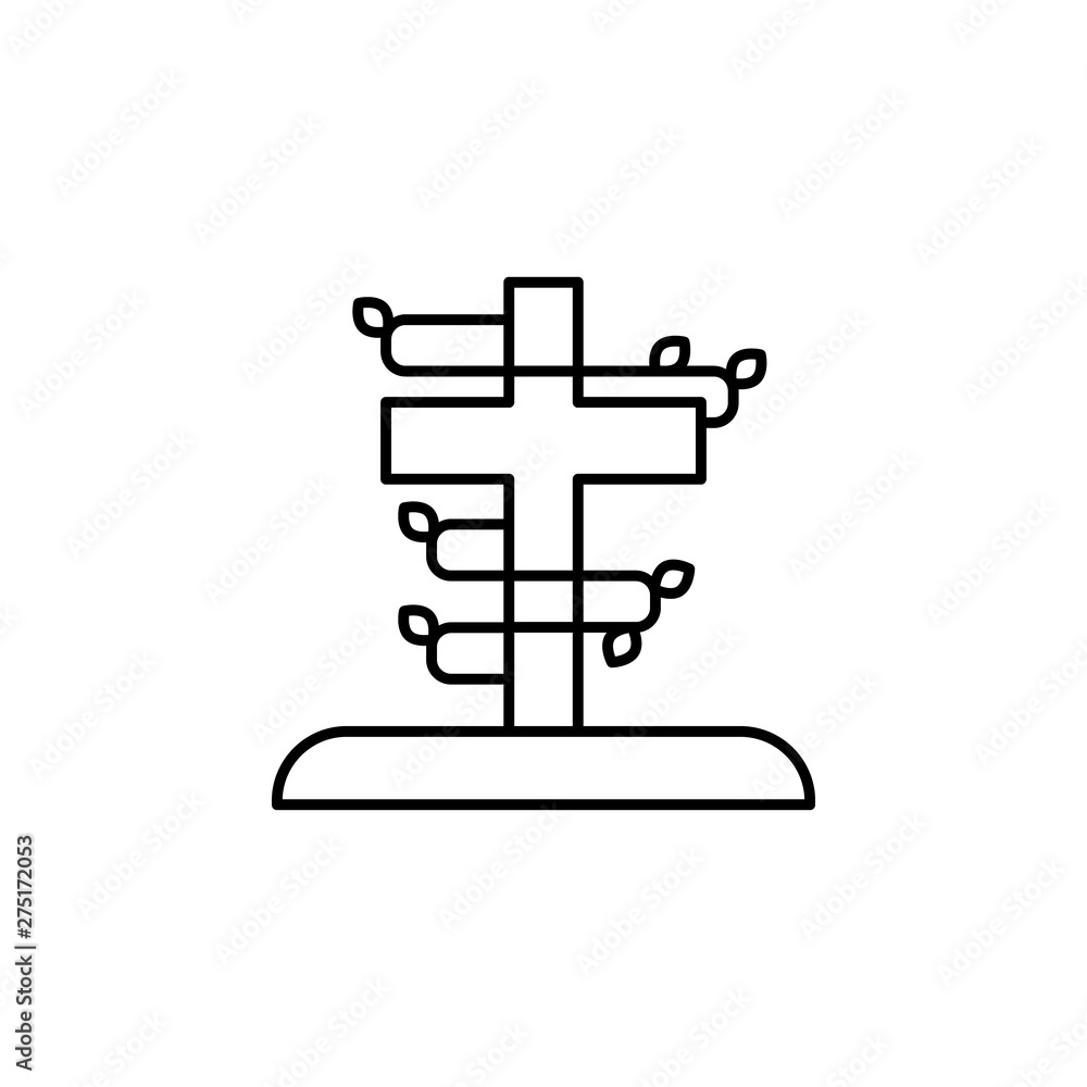 cross, death, grave outline icon. detailed set of death illustrations icons. can be used for web, logo, mobile app, UI, UX cross, death, grave outline icon. detailed set of death illustrations icons. can be used for web, logo, mobile app, UI, UX
