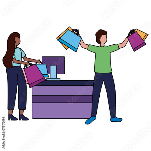 people shopping bag commerce concept