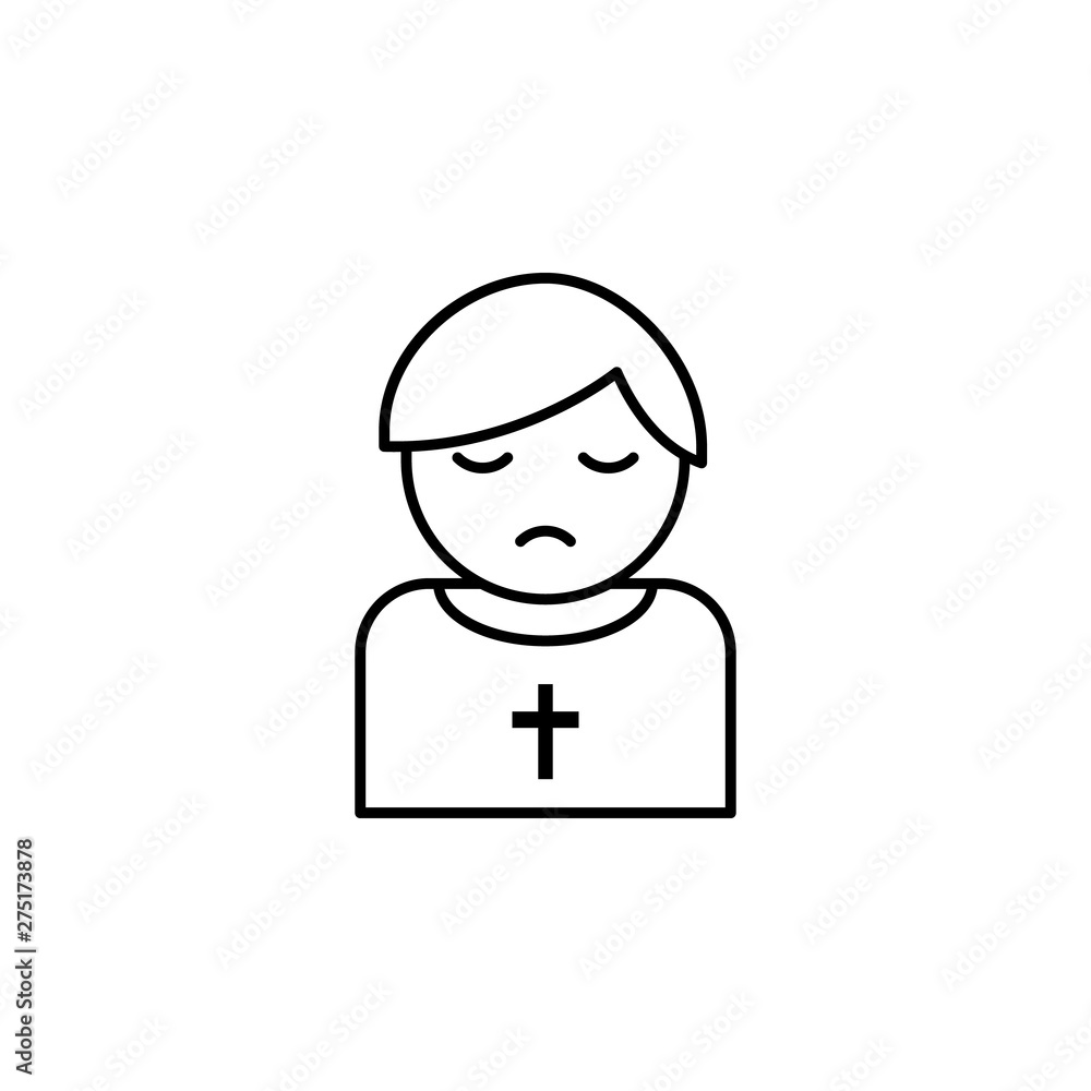 priest, death outline icon. detailed set of death illustrations icons. can be used for web, logo, mobile app, UI, UX priest, death outline icon. detailed set of death illustrations icons. can be used for web, logo, mobile app, UI, UX