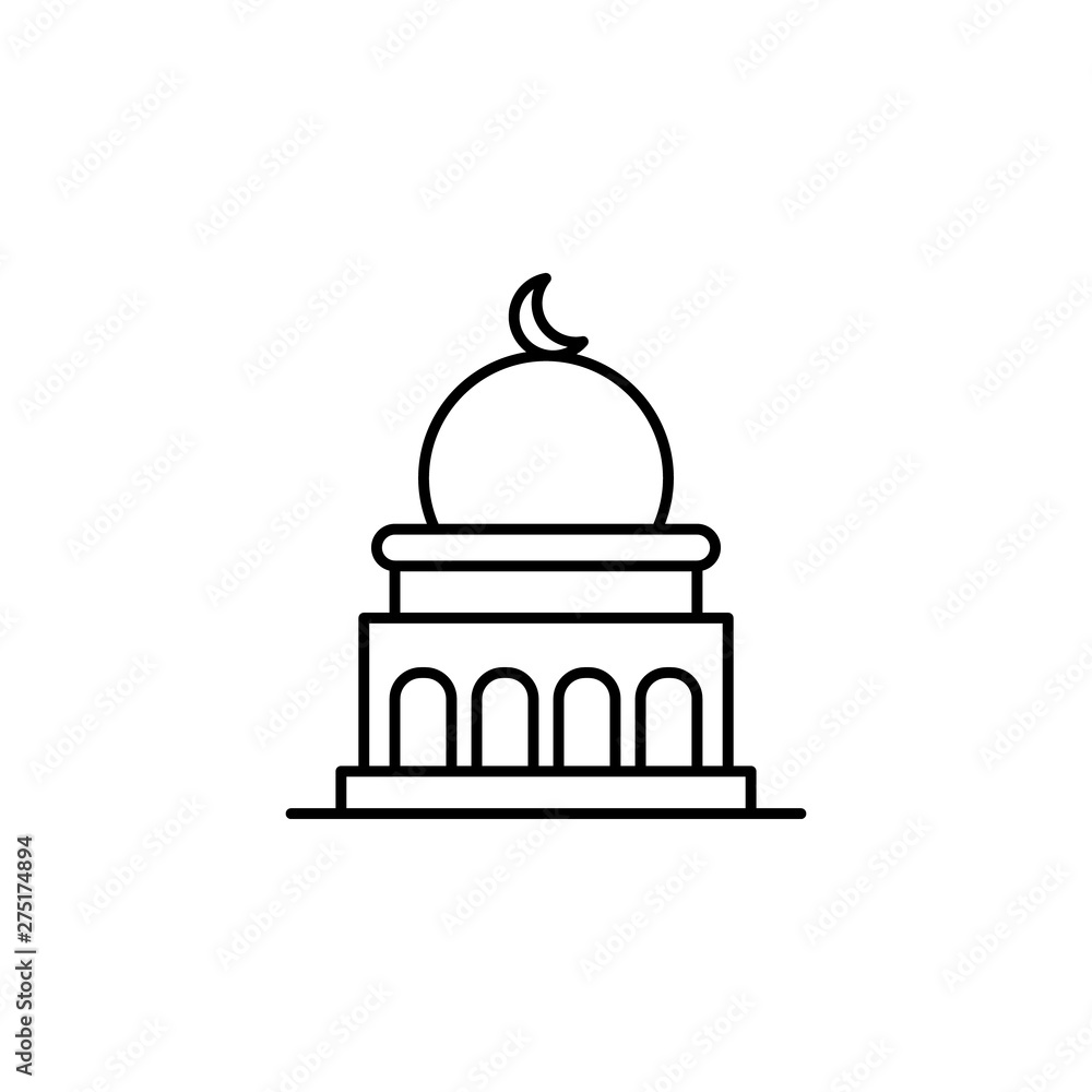 mosque, death outline icon. detailed set of death illustrations icons. can be used for web, logo, mobile app, UI, UX mosque, death outline icon. detailed set of death illustrations icons. can be used for web, logo, mobile app, UI, UX