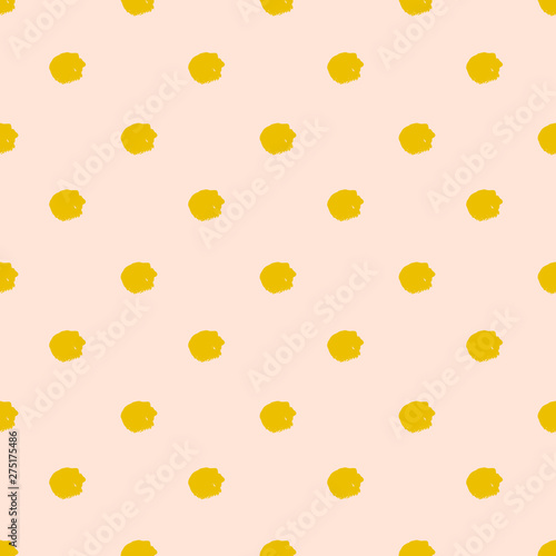 Grunge polka dot. Grungy dotted seamless pattern. Textured circles on white background. Vector illustration.