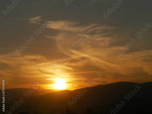 beautiful golden sunset sky landscape