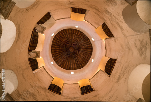 Wooden roof of interior of St Donatus's church in the ancient old town of Zadar in Croatia photo