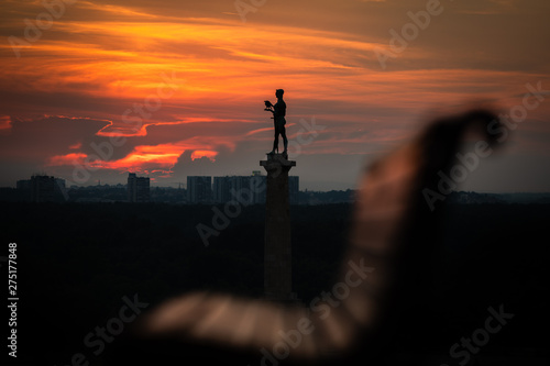 Statue of Victory at Kalemegdan fortress in Belgrade