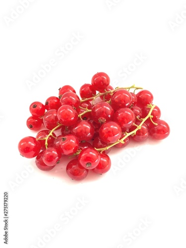 bunch of red currant on a white background
