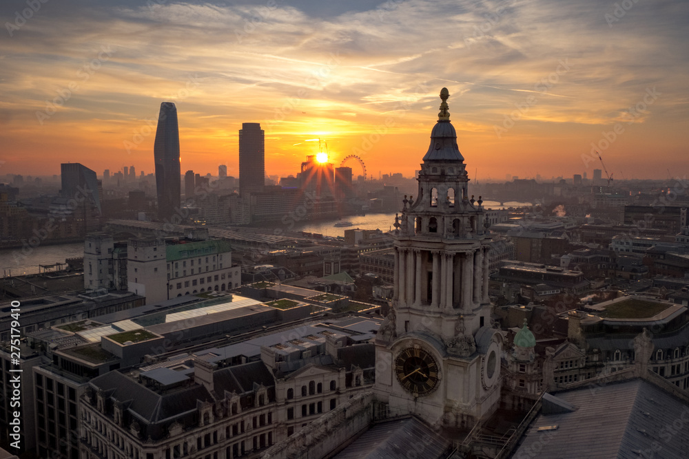 Aerial view of London from St.Paul's Cathedral, United Kingdom