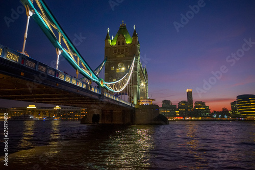 Landscape of Tower Bridge  London  United Kingdom