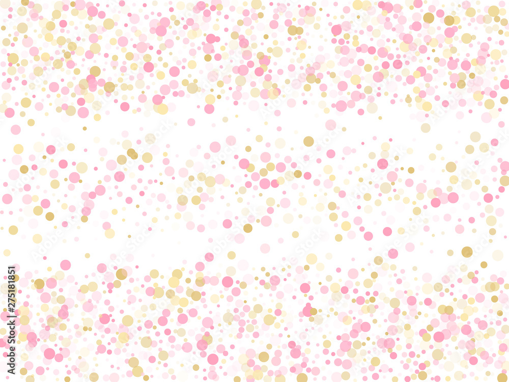Rose gold confetti circle decoration for Christmas card background. Rose gold confetti circle decoration for Christmas card background.