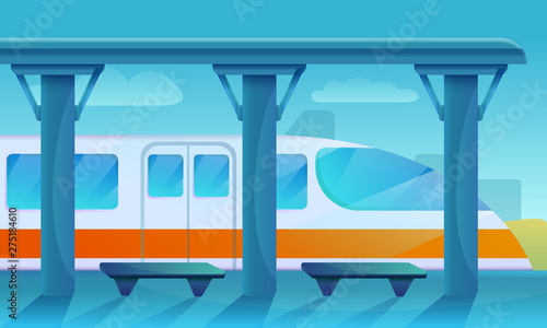 platform of train station, vector illustration