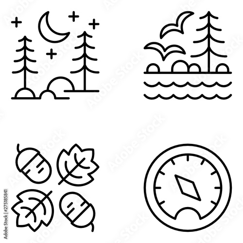 Wilderness Vector Line Icon Set