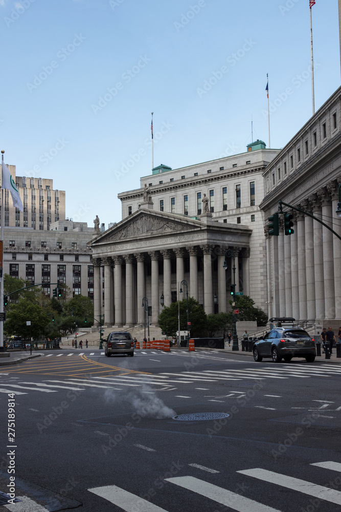 New York, NY / USA - May/27/2019: Courthouse in Manhattan.