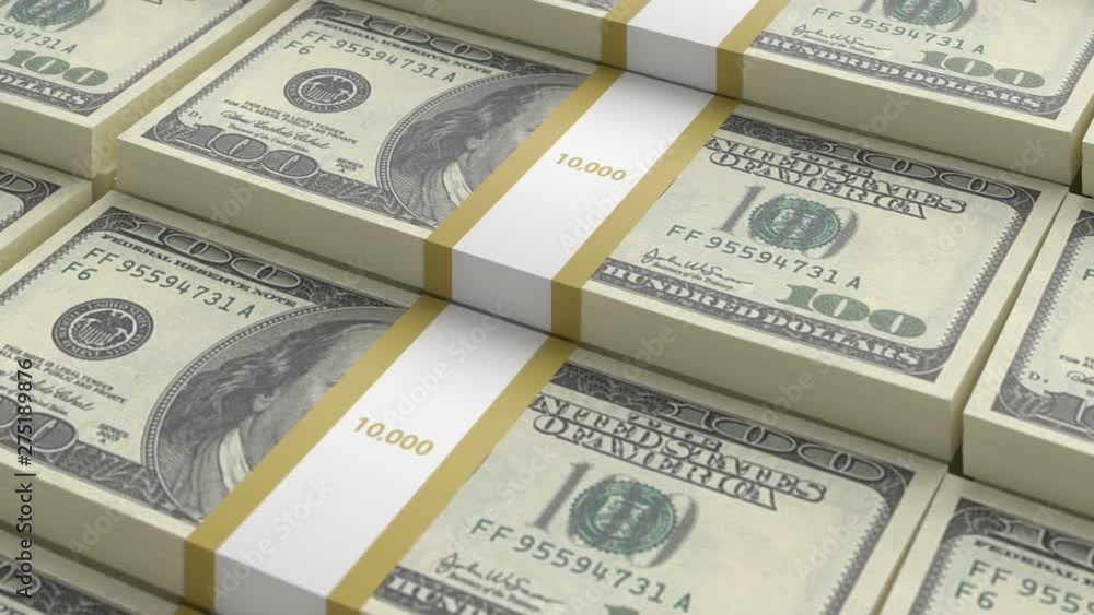 Close-up endless loopable moving stacks of banknote of old sample dollars. Concept business success, finance, banking. 3d Animation 4k Ultra HD 3840x2160. Close-up endless loopable moving stacks of banknote of old sample dollars. Concept business success, finance, banking. 3d Animation 4k Ultra HD 3840x2160.