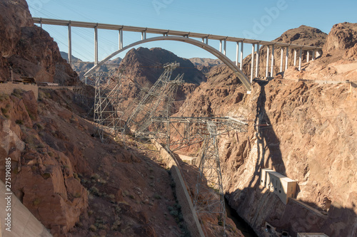 hoover dam on lake mead in nevada and arizona stateline
