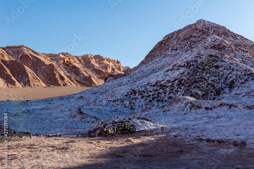 San Pedro de Atacama, Chile - January 22, 2016: The Valley of the Moon is one of the most attractive of the Atacama Desert, declared Nature Sanctuary and Natural Monument.