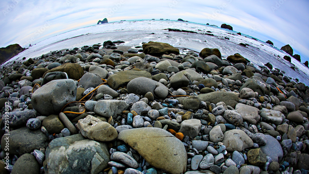 Fototapeta premium Oregon Coast as seen through a fish eye lens. 