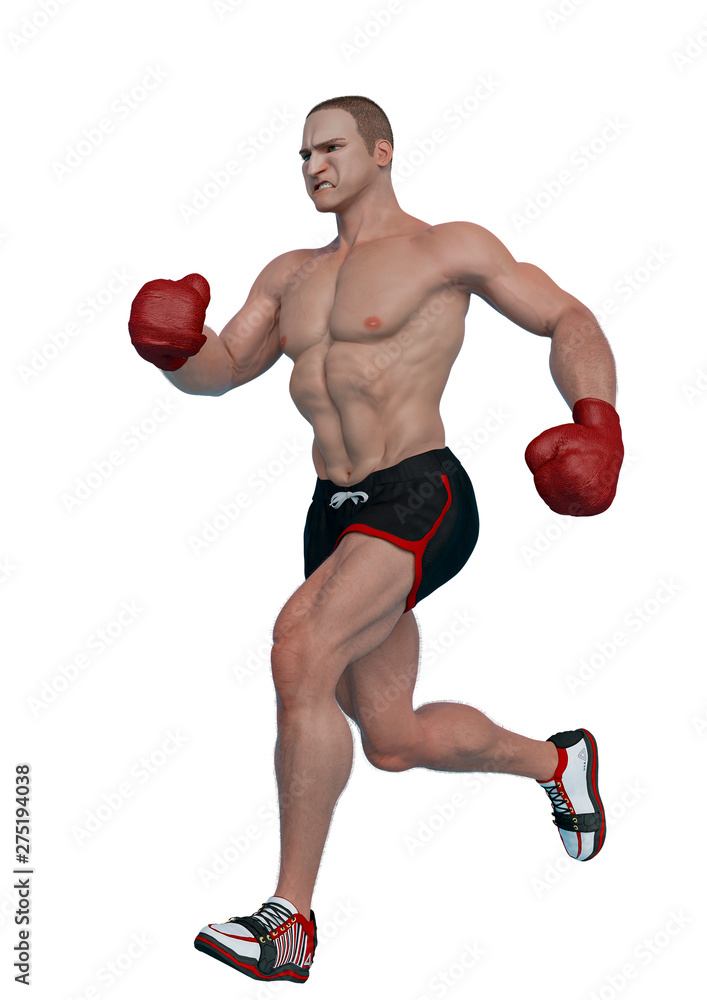 boxer cartoon running in a white background side view boxer cartoon running in a white background side view