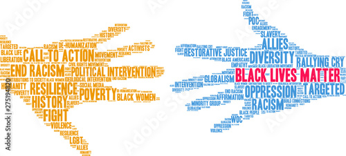 Black Lives Matter Word Cloud on a white background. 