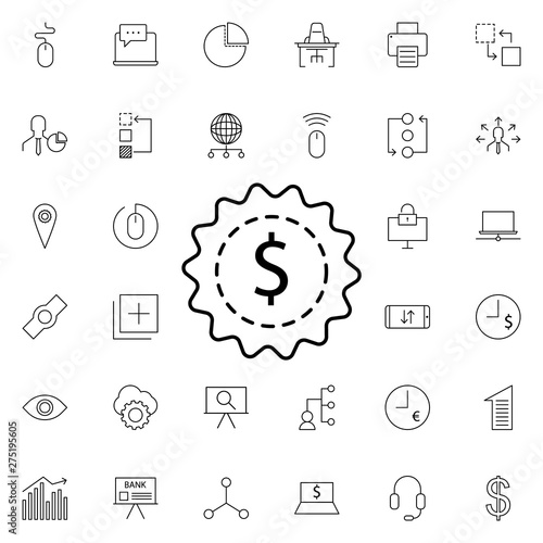 dollar icon. Universal set of business for website design and development, app development