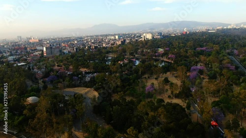 Haze in Mexio city, aerial footage taken since chapultepec park. photo