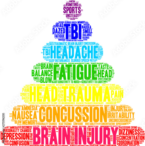 Brain Injury Word Cloud on a white background. 
