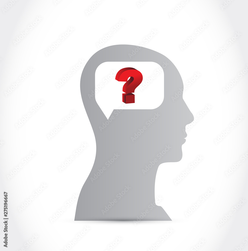 Silhouette of Human Head with Question mark Silhouette of Human Head with Question mark